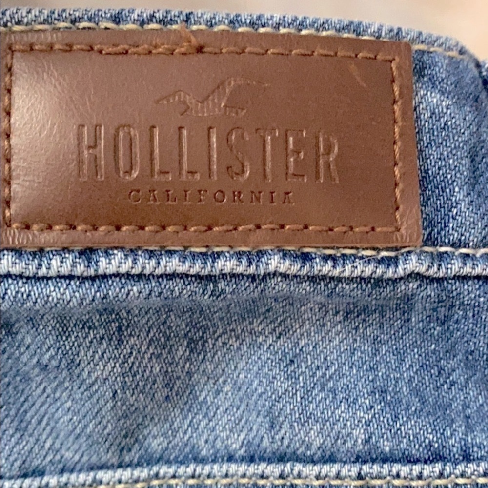 Hollister High Rise 100% Cotton Distressed Blue Jean Skirt Size 1 - Picture 7 of 7